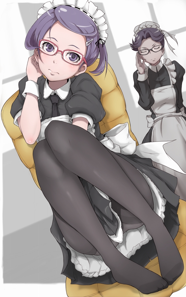 2girls, character_request, closed_eyes, dokidoki!_precure, glasses, hair_ornament, hairclip, ina_(gokihoihoi)