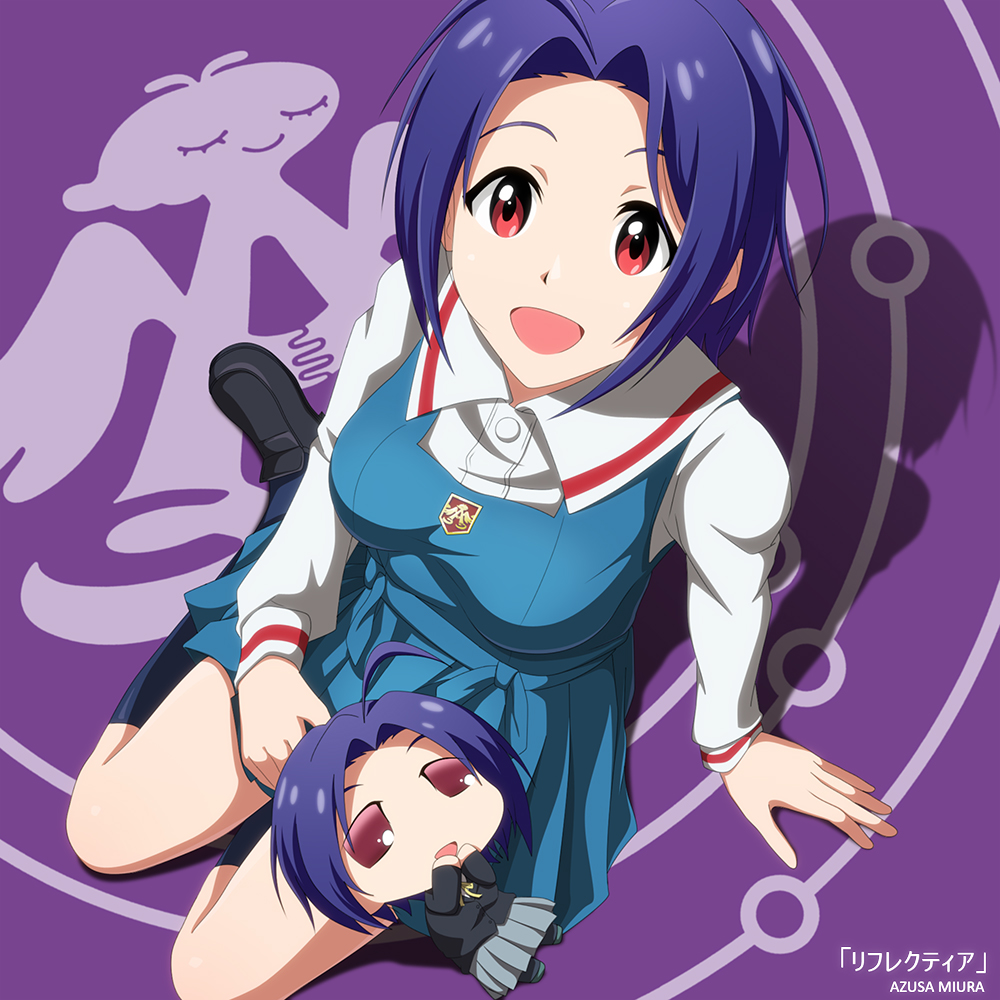 chibi, from_above, idolmaster, kouchou, miura-san, miura_azusa, open_mouth, puchimasu!