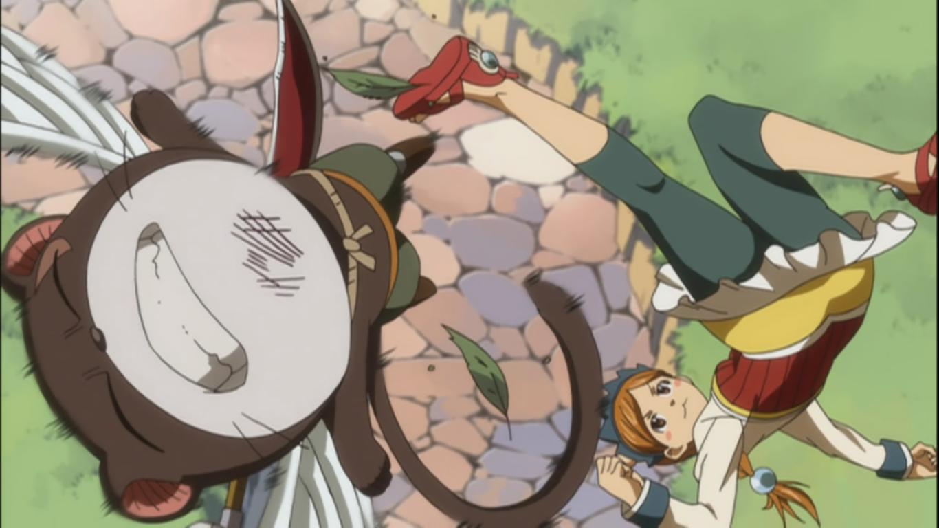 brown_hair, cat, coco, coco_(earthland), fairy_tail, female, kicking, sandals, wings