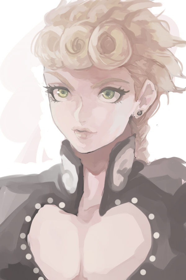 1boy, aneueo, blonde_hair, giorno_giovanna, green_eyes, jojo_no_kimyou_na_bouken, solo