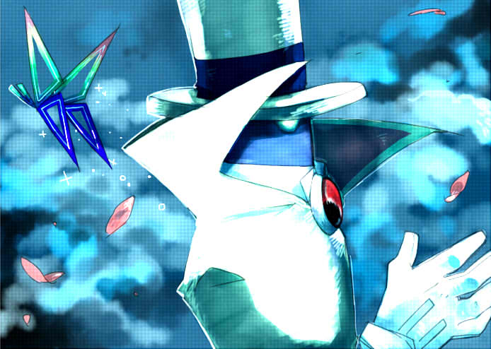 butterfly, cherry_blossoms, count_noir, hat, paper_mario, petals, super_paper_mario, suzumecha