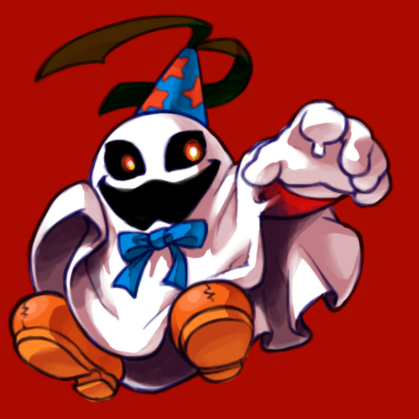 bow, doopliss, ghost, hat, naco24, paper_mario, party_hat, red_background