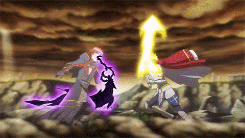 2boys, animated, animated_gif, battle, blonde_hair, cape, lowres, multiple_boys, sword, sword_of_phantasia, tagme, weapon