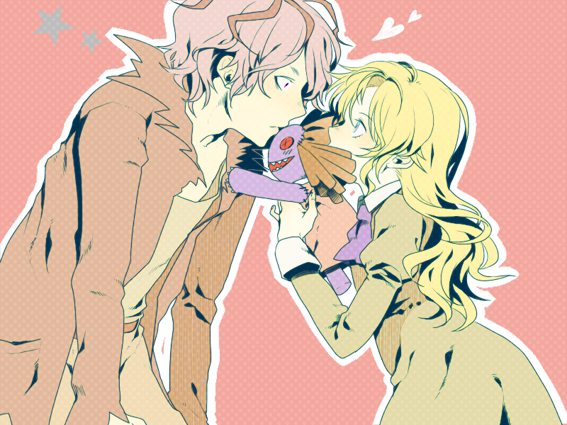 doll, eye_contact, garry_(ib), heart, ib, looking_at_another, marimo_shounen, mary_(ib)