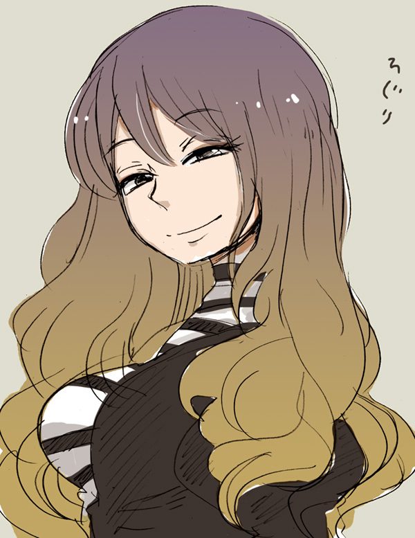1girl, brown_hair, bust, grey_eyes, hijiri_byakuren, long_hair, mashuu_masaki, multicolored_hair
