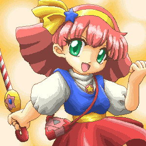 1girl, candy_cane, dragon_(artist), green_eyes, hairband, lowres, mahou_no_princess_minky_momo, minky_momo
