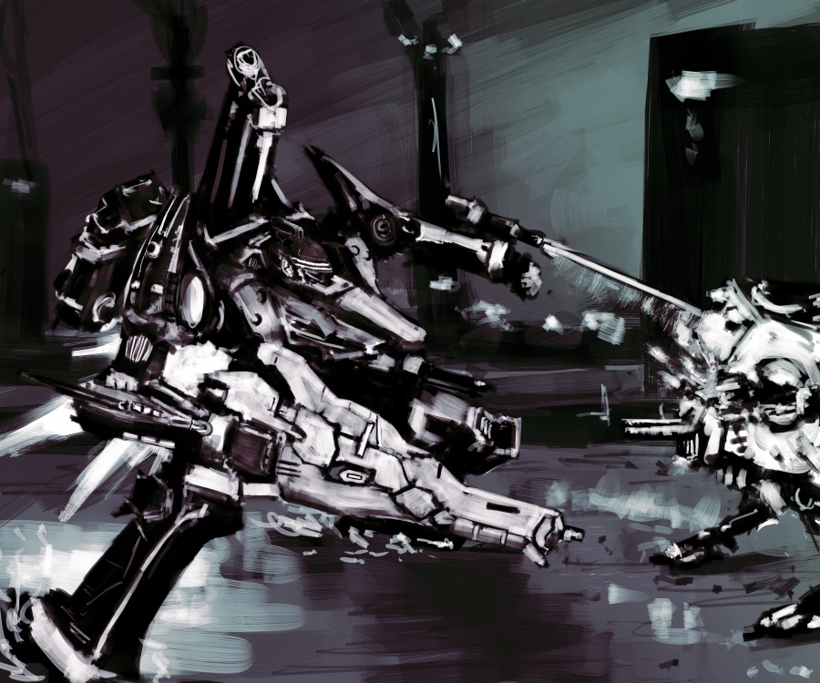 armored_core, armored_core:_nine_breaker, blade, gun, mecha, wasabikarasi
