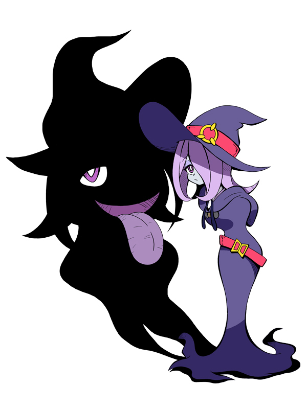 1girl, hair_over_one_eye, hat, little_witch_academia, s-now, shadow, sucy_manbabalan, tongue, witch, witch_hat