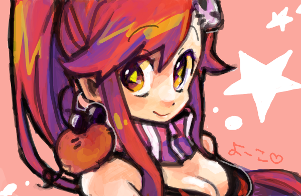 1girl, boota, breasts, cleavage, drawr, hair_ornament, monokuro69, redhead