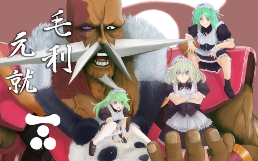 1boy, 3girls, blue_eyes, breasts, crossed_arms, family, green_hair, highres