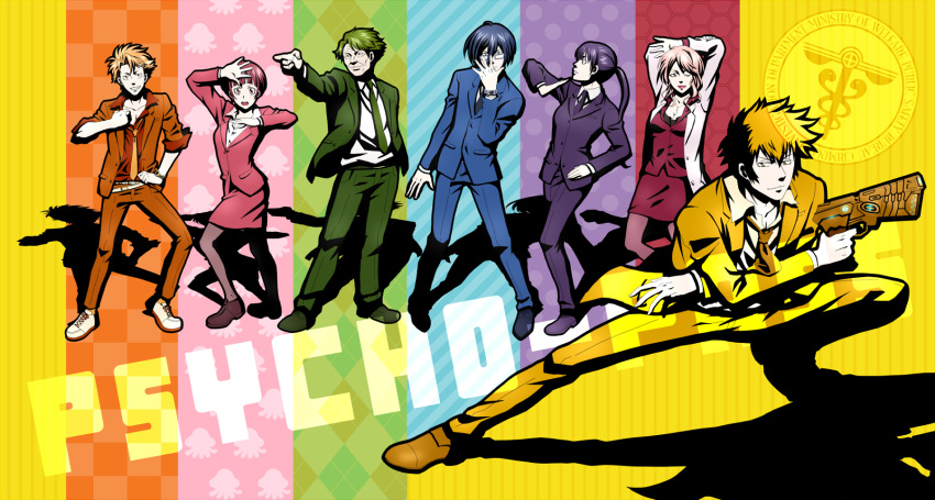 3girls, 4boys, caduceus, colorful, fabulous, flute72, formal, ginoza_nobuchika