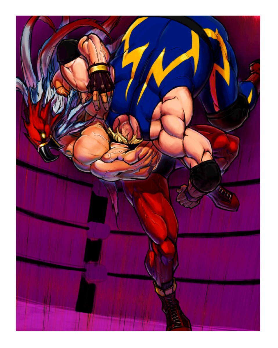 2boys, boots, company_connection, crossover, fat_man, fatal_fury, griffon_mask, highres
