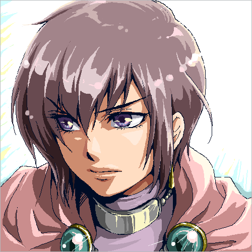 1boy, cape, earrings, expressionless, grey_hair, jewelry, kai_(lisalisa1983), leon_magnus