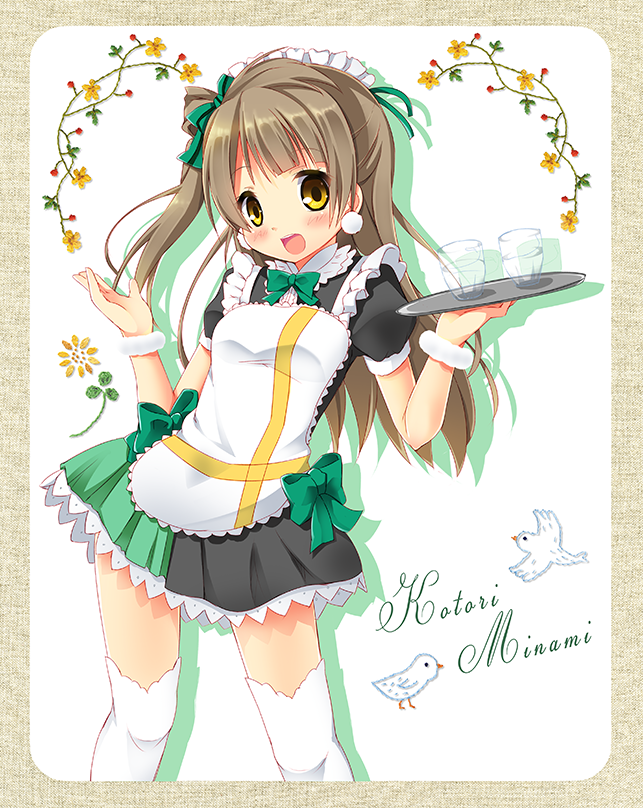 1girl, brown_hair, character_name, karaage3, long_hair, love_live!_school_idol_project, minami_kotori, open_mouth