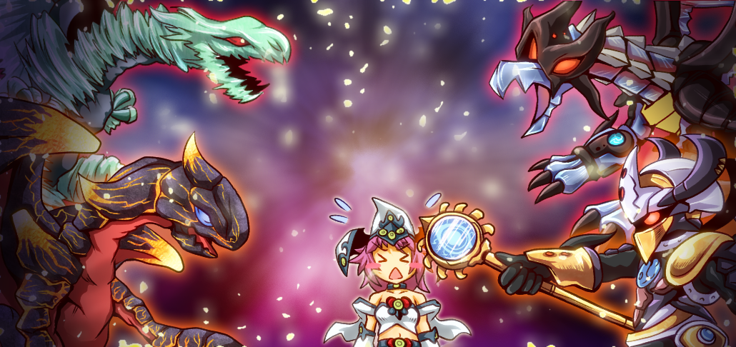 >_<, 1girl, blaster_elemental_dragon_of_calderas, claws, crying, detached_sleeves, dragon, duel_monster