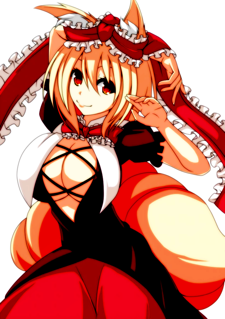 1girl, animal_ears, blonde_hair, blush, bow, breasts, cleavage, cosplay