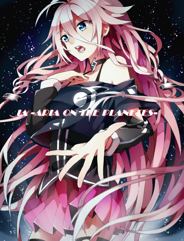 1girl, bare_shoulders, blue_eyes, braid, choker, ia_(vocaloid), long_hair, nobuyo_ninomiya