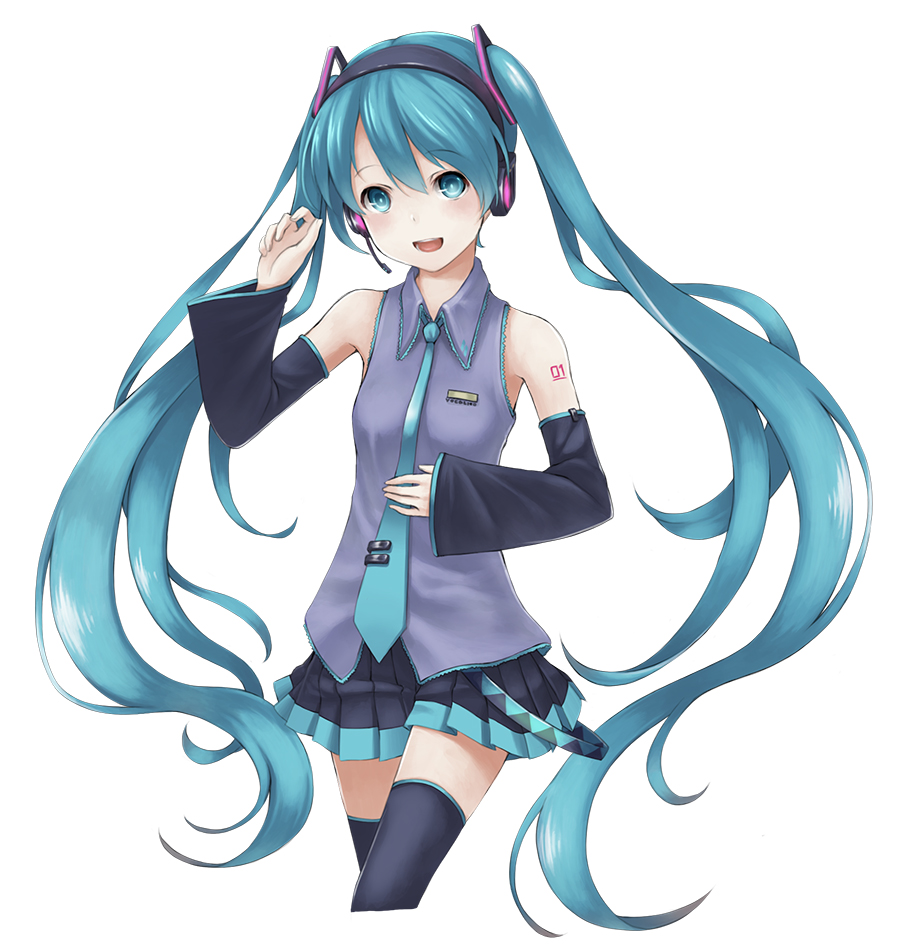 1girl, aqua_eyes, aqua_hair, detached_sleeves, dump, hatsune_miku, headset, long_hair