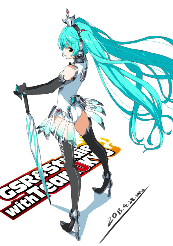 1girl, aqua_eyes, aqua_hair, boots, crown, elbow_gloves, gloves, goodsmile_company