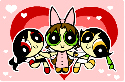 aerith_gainsborough, artist_request, black_hair, brown_hair, cartoon_network, chibi, cosplay, craig_mccracken_(style), dress, eyes, final_fantasy, final_fantasy_vii, gif, green_eyes, hair_ribbon, heart, holding_hands, lowres, multiple_girls, parody, powerpuff_girls, red_eyes, ribbon, square_enix, style_parody, tifa_lockhart, yellow_eyes, yuffie_kisaragi
