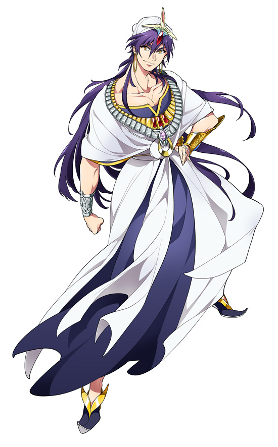 1boy, dalc_rose, hand_on_hip, jewelry, long_hair, looking_at_viewer, magi_the_labyrinth_of_magic, male