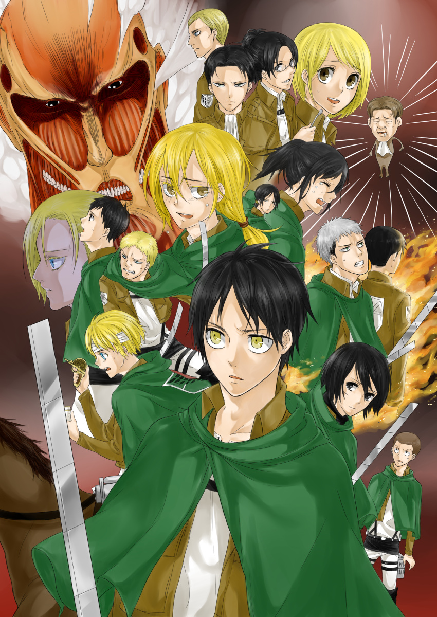 absurdres, annie_leonhardt, armin_arelet, auruo_bossard, bertholt_fubar, cape, christa_renz, colossal_titan