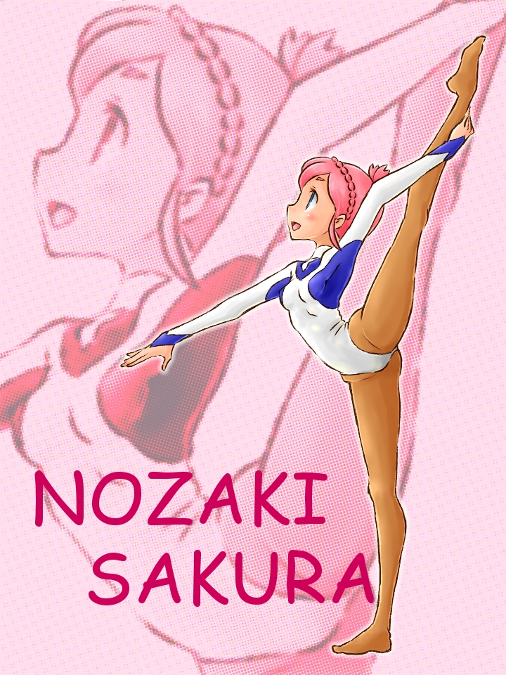 1girl, blue_eyes, gymnastics, inazuma_eleven_(series), inazuma_eleven_go, inazuma_eleven_go_galaxy, leotard, nozaki_sakura