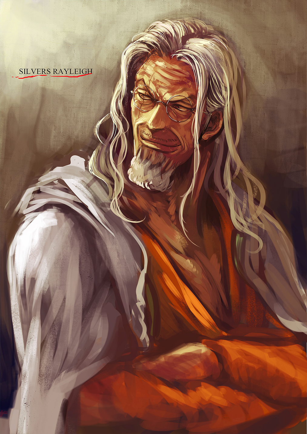 1boy, beard, facial_hair, glasses, highres, long_hair, male, one_piece
