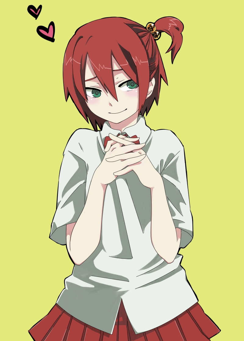 bad_id, blush, crossdressing, crossdressinging, green_eyes, guran, hakozaki_jiro, hands_clasped
