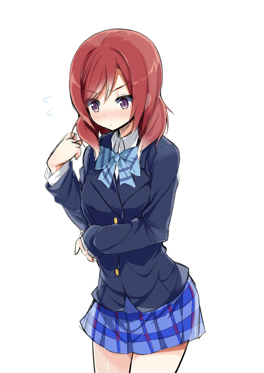 1girl, absurdres, blazer, blush, highres, kazu_kakao, love_live!_school_idol_project, nishikino_maki