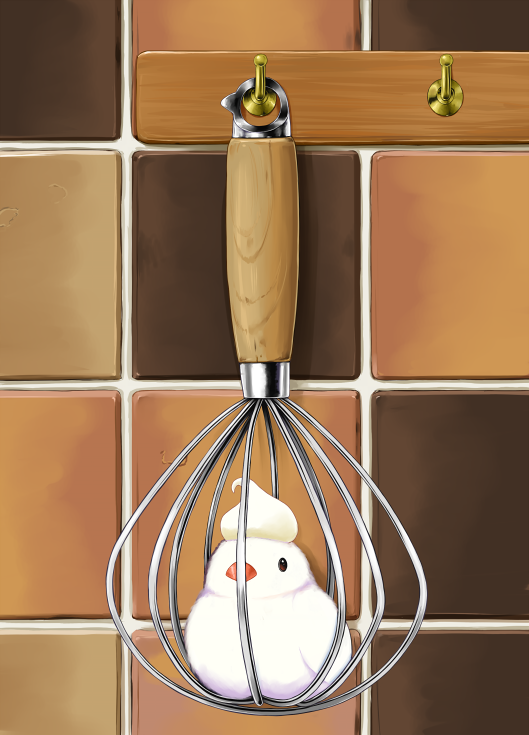 animal, bird, chick, egg_beater, kitchen, no_humans, original, p-f_lilac