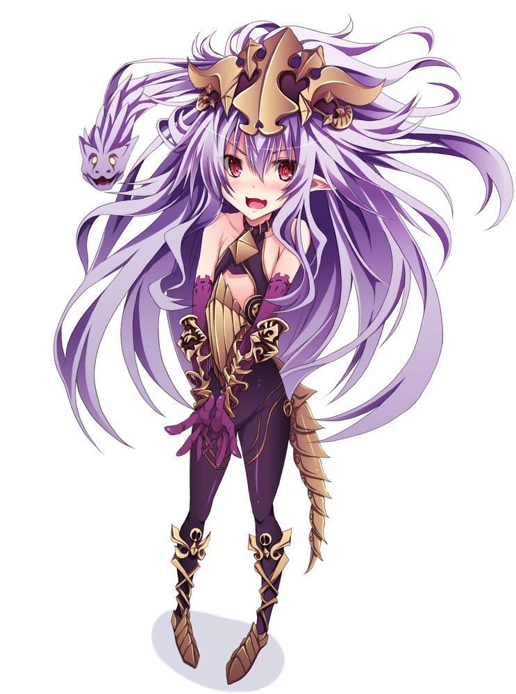 1girl, breastplate, elbow_gloves, gloves, korican, long_hair, medusa_(shingeki_no_bahamut), monster_girl
