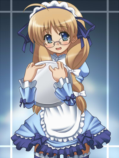 awa, blush, glasses, hirohana_yukiko, hirohara_yukiko, solo, thigh-highs, thighhighs