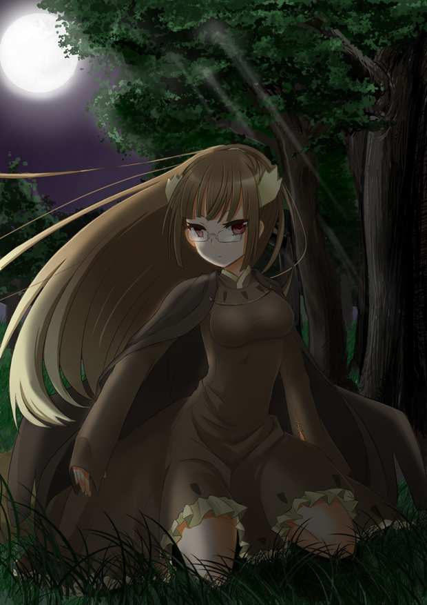 costume, glasses, iwashiro_byou, moon, nintendo, noctowl, personification, pokemon