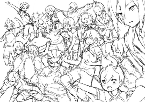 6+boys, adult, afuro_terumi, ahoge, ai5108, armband, closed_eyes, everyone