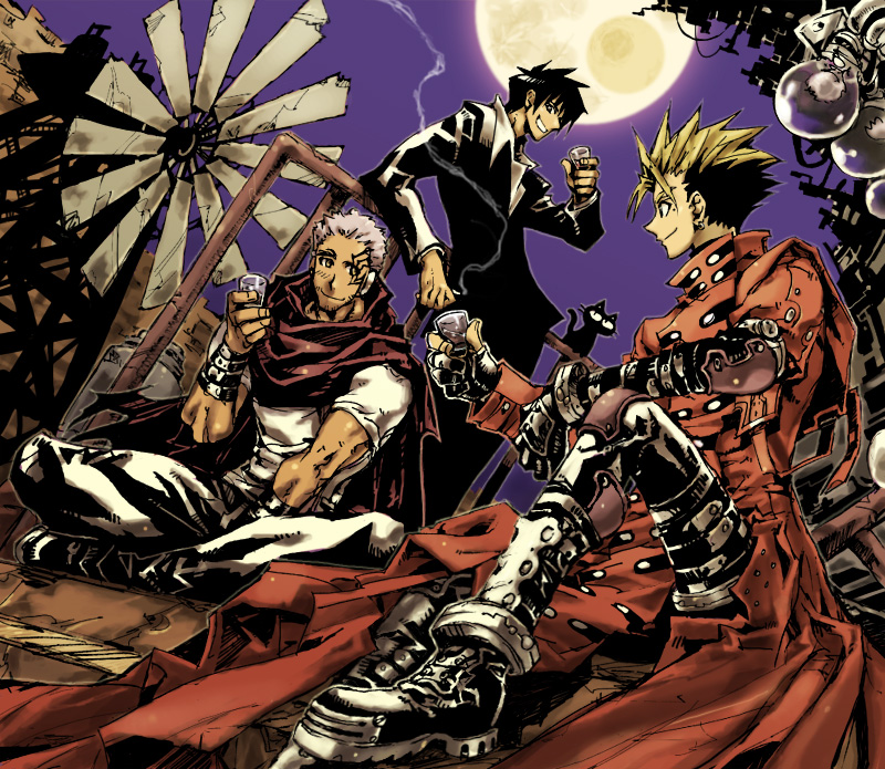 bad_id, cat, livio_the_double_fang, livio_the_doublefang, male, moon, nicholas_d_wolfwood, trigun