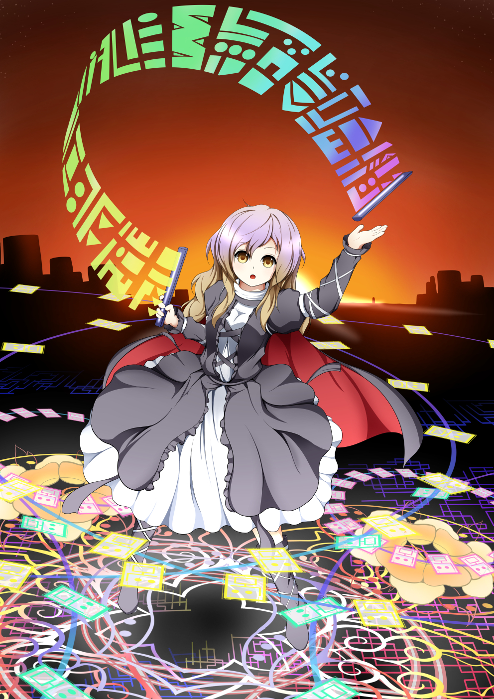 1girl, gradient_hair, highres, hijiri_byakuren, long_hair, multicolored_hair, okapia, sorcerer's_sutra_scroll