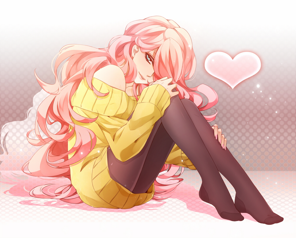 1boy, black_legwear, blue_eyes, hair_over_one_eye, heart, long_hair, male, otoko_no_ko