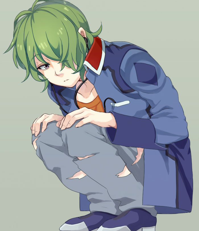 1boy, blue_eyes, chako_(pukko), gundam, gundam_seed, gundam_seed_destiny, hair_over_one_eye, military
