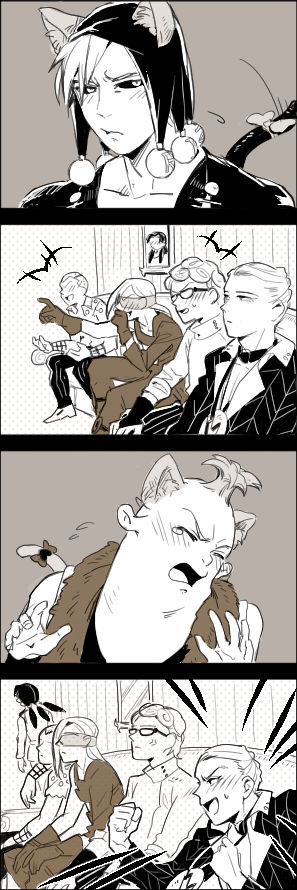 animal_ears, cat_ears, cat_tail, chako_(pukko), formaggio, gaijin_4koma, ghiaccio, illuso