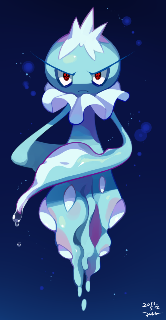 dated, frillish, looking_at_viewer, monoka, no_humans, pokemon, pokemon_(game), pokemon_bw