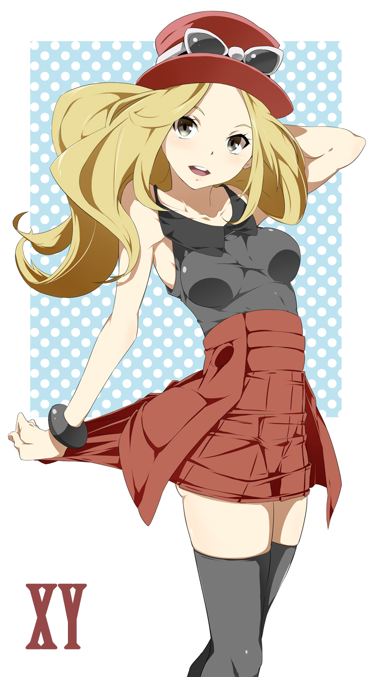1girl, black_legwear, blonde_hair, bracelet, hat, highres, jewelry, long_hair