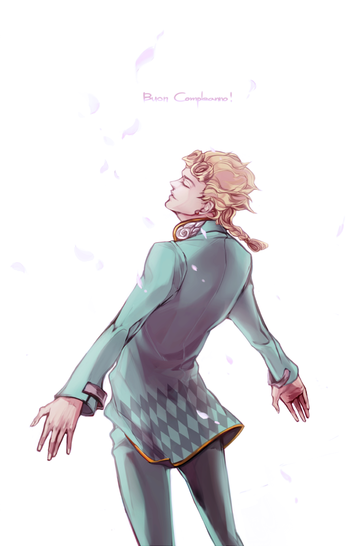 1boy, blonde_hair, braid, closed_eyes, curly_hair, deyamiro, giorno_giovanna, jojo_no_kimyou_na_bouken