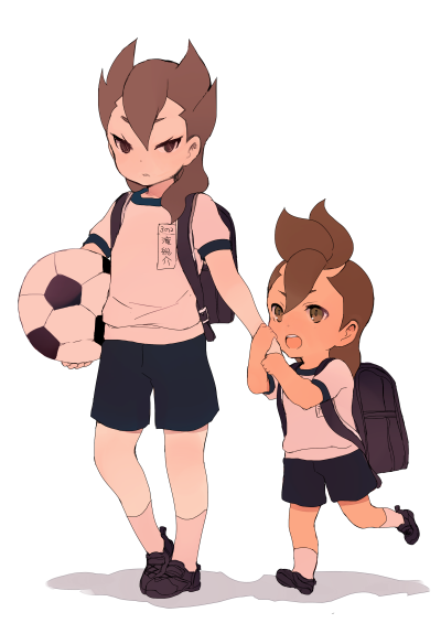 2boys, ai5108, backpack, bag, ball, brothers, inazuma_eleven_(series), inazuma_eleven_go