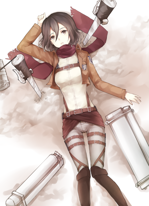 belt, black_hair, brown_eyes, jacket, mikasa_ackerman, saviala, shingeki_no_kyojin, short_hair
