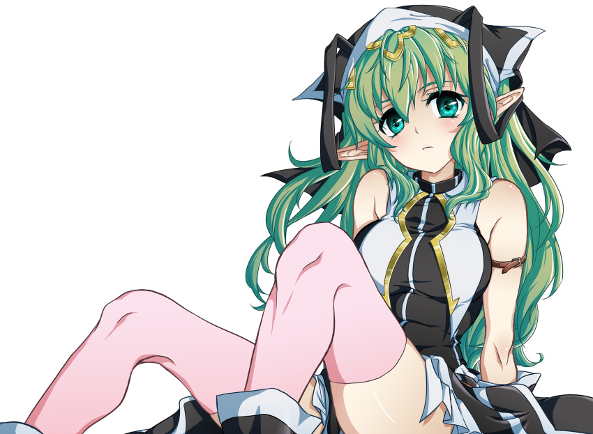 arm_support, battle_sister_eclair, cardfight!!_vanguard, dress, green_eyes, green_hair, hat, highres
