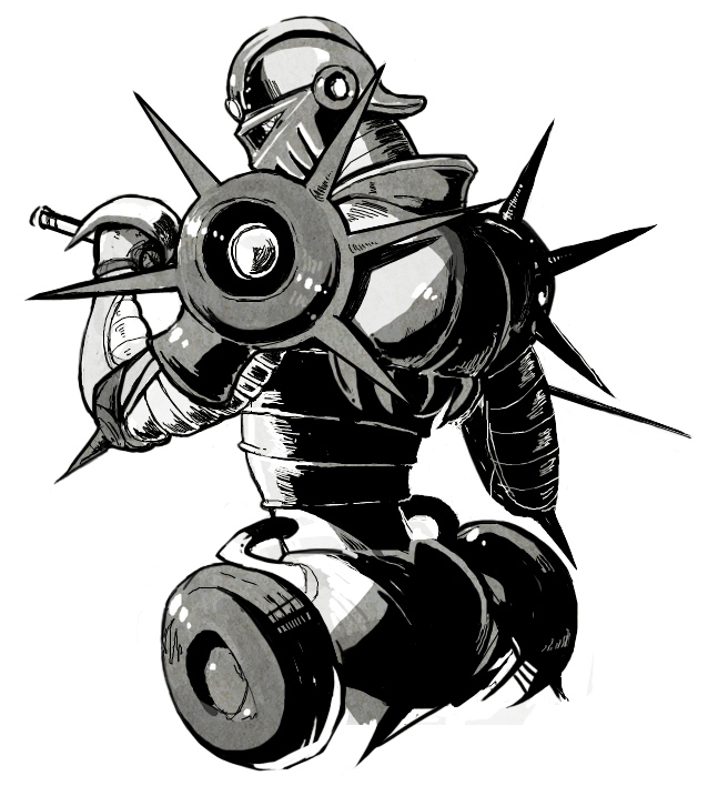 armor, harumachi_(natutaka), jojo_no_kimyou_na_bouken, monochrome, rapier, silver_chariot, solo, stand_(jojo)