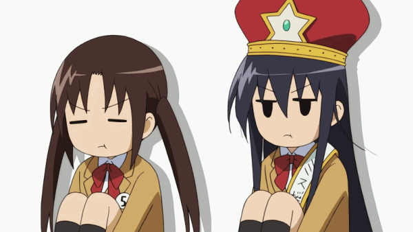 amakusa_shino, animated, animated_gif, black_hair, brown_hair, pout, school_uniform, seitokai_yakuindomo