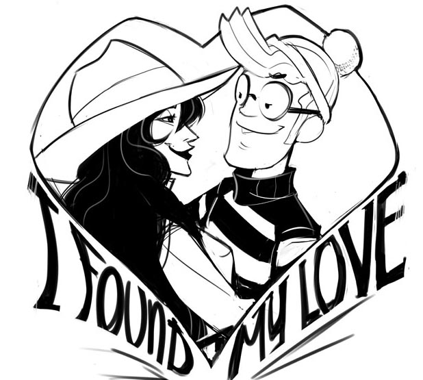 1boy, 1girl, carmen_sandiego, carmen_sandiego_(character), crossover, fedora, glasses, hat