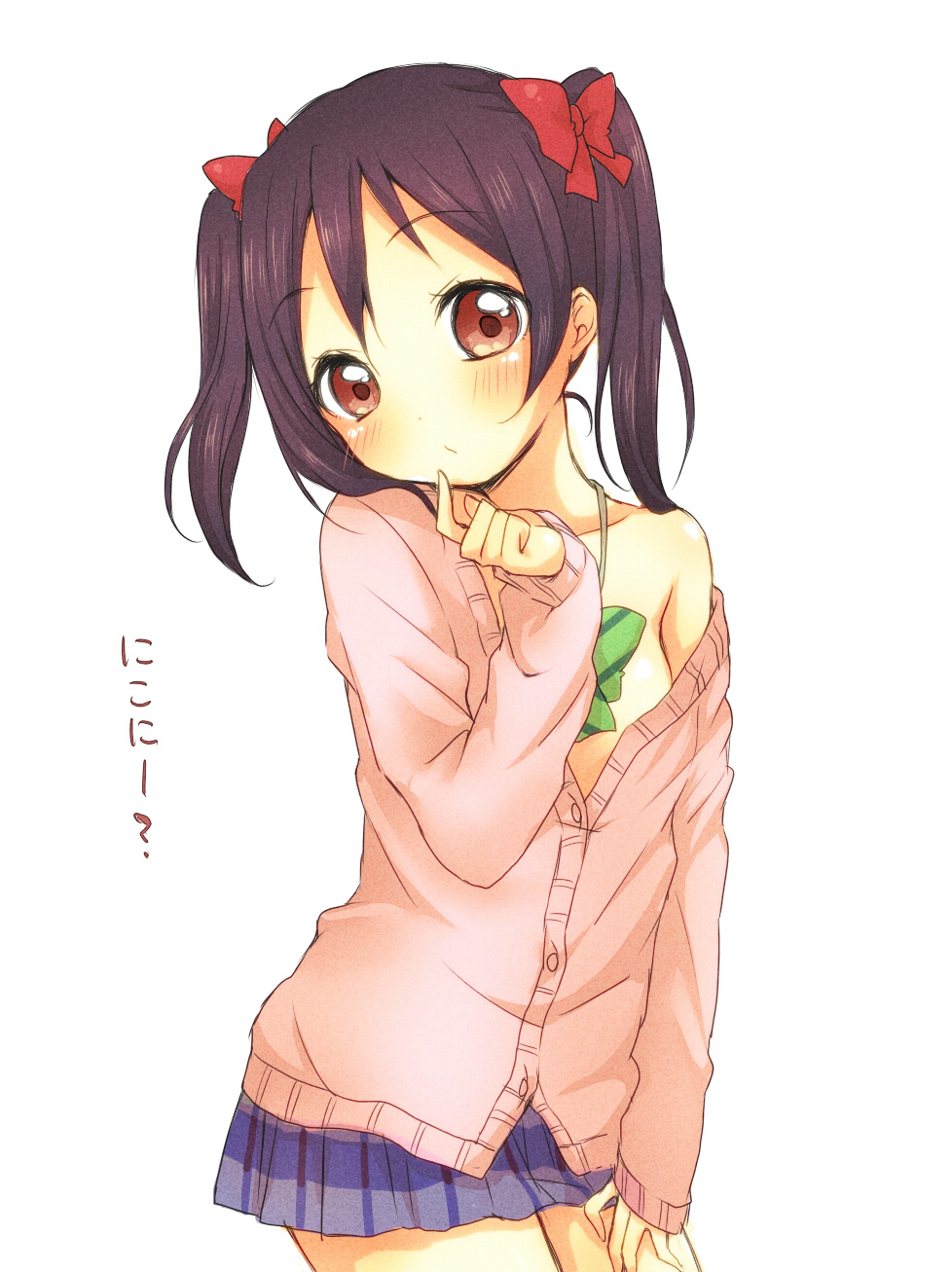 1girl, bow, hair_bow, highres, looking_at_viewer, love_live!_school_idol_project, purple_hair, red_eyes